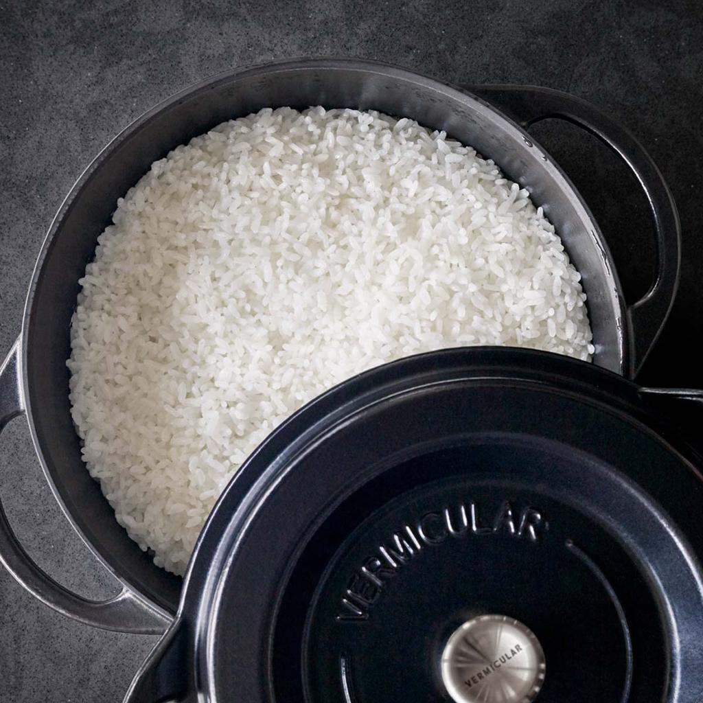 Vermicular Emaille-Topf, 22 cm, Perlbraun, wasserfreies Kochen, spezielles Rezeptbuch inklusive, Ofentopf, rund, BRN22R