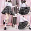 Uniform Skirt Cosplay Pleated Skirt Mini JK High School Girl Uniform Set Set Long Sleeve White Shirt High Waist Check Pleated Skirt Bow Tie Socks