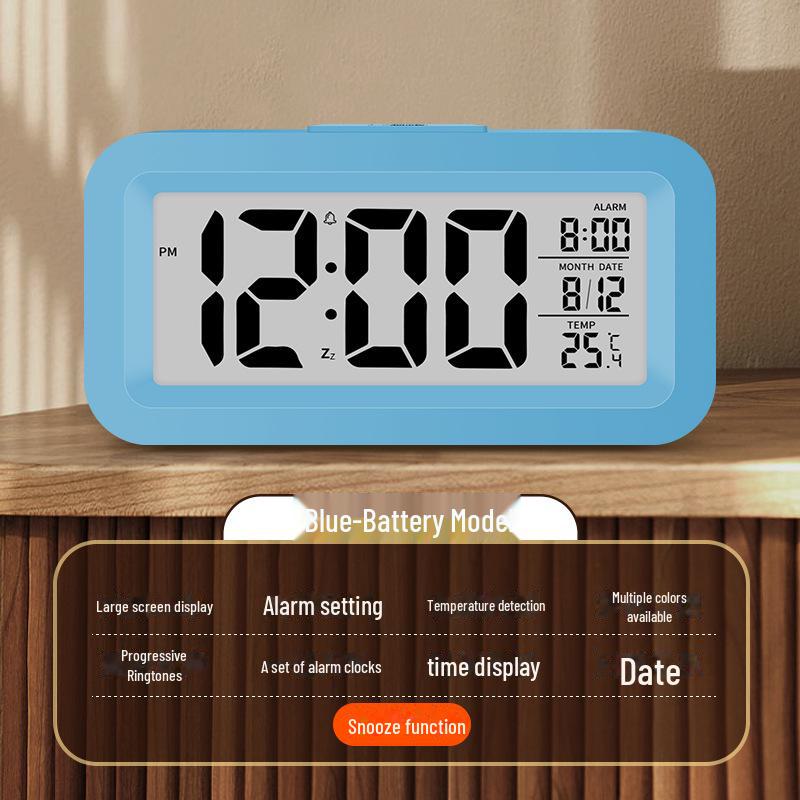 

Самые продаваемые умные цифровые часы: Бесшумный будильник, отображение температуры, креативный дизайн — идеальный подарок для студентов и детей Chinese Version синий