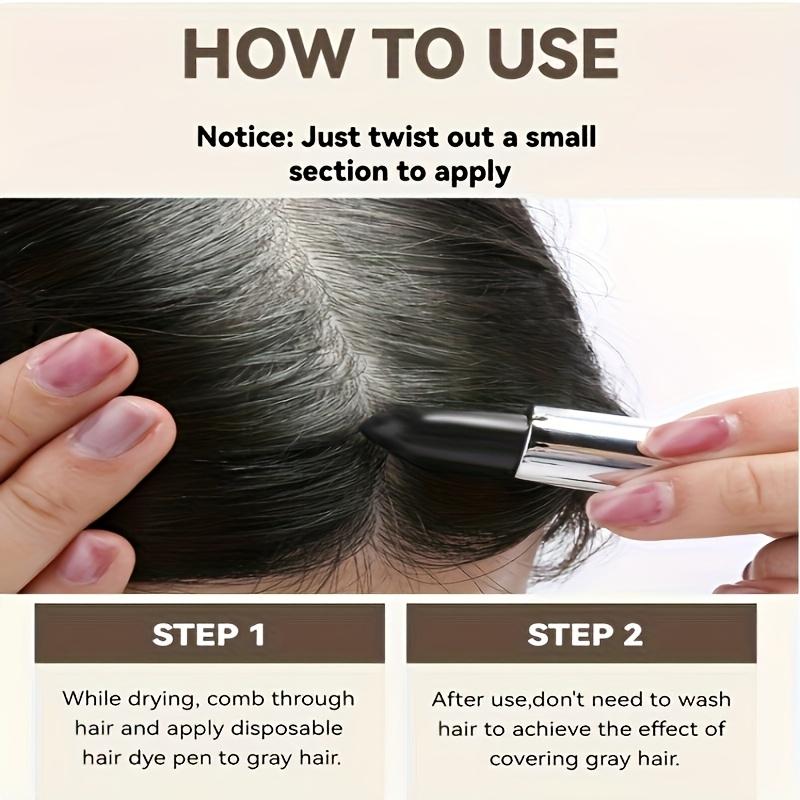 Temporärer Haarfarbstift Schnelle Abdeckung Grauer Haaransatz Lippenstift-Stil Haarfärbewerkzeug für Schläfen
