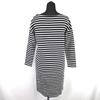Made in Japan IENA Three-Quarter Sleeve Cotton Dress L Women Knee-Length Black/White Stripes(USED)