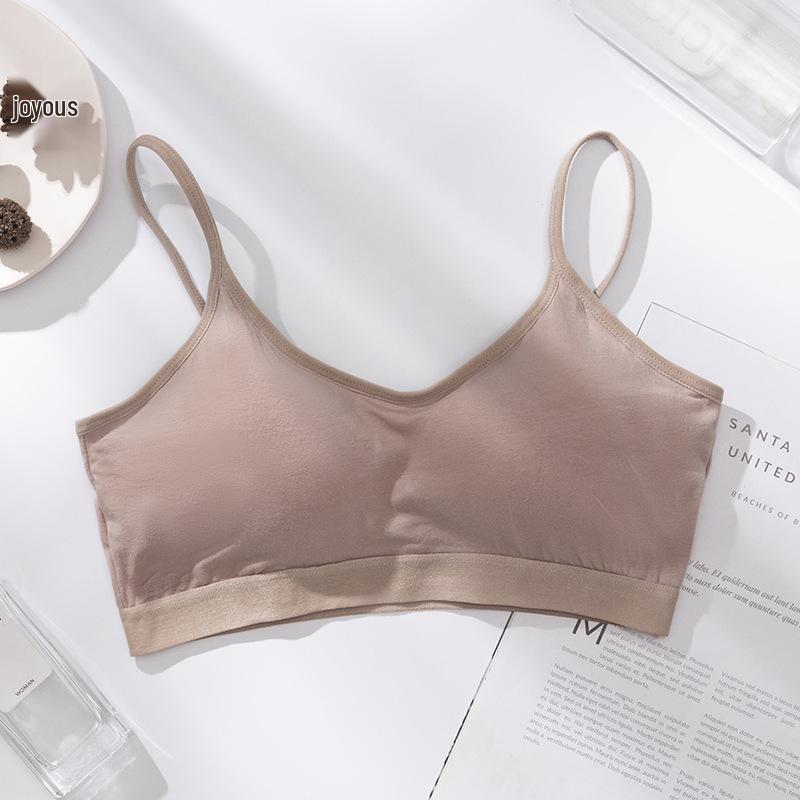 Wire-Free Pure Cotton Camisole with Chest Pad: Beautiful Back, Shockproof Fitness Yoga Bra