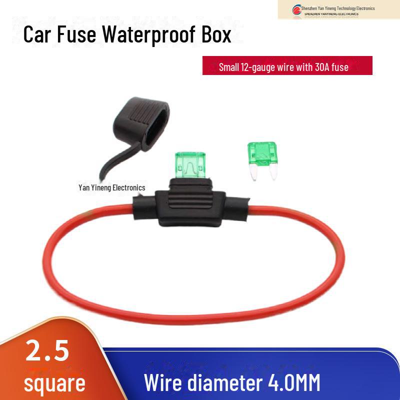 

Водонепроницаемый автомобильный блок предохранителей с 30-сантиметровым проводом и держателем предохранителя Small 12-gauge wire (30A)