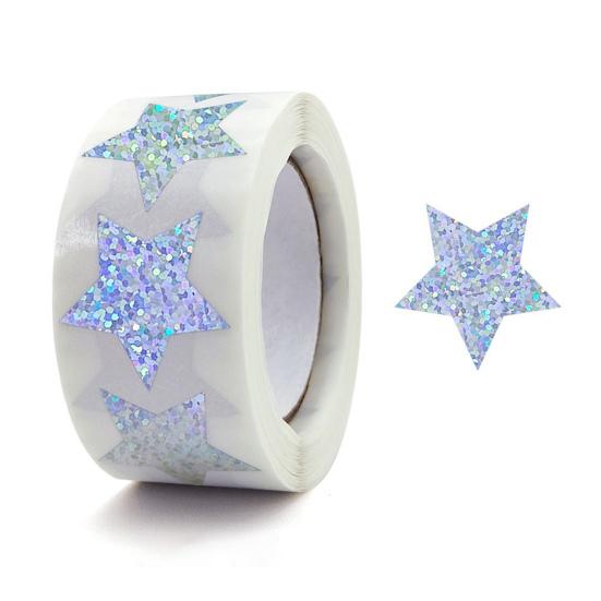 

500 Pcs Self-Adhesive Label Stickers Waterproof Removable Heart/Star/Round/Pet Paw Shaped Stickers Roll B