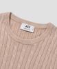 AGOD Cotton Modal Washable Crew Neck Cable Knit [Beige]