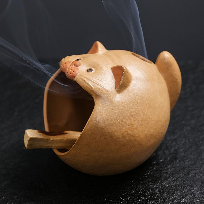 1pc Cute Design Ceramic Censer Palo Santo Incense Sticks Burner for Home and Office Decor Ideal for Meditation (Without Incense)