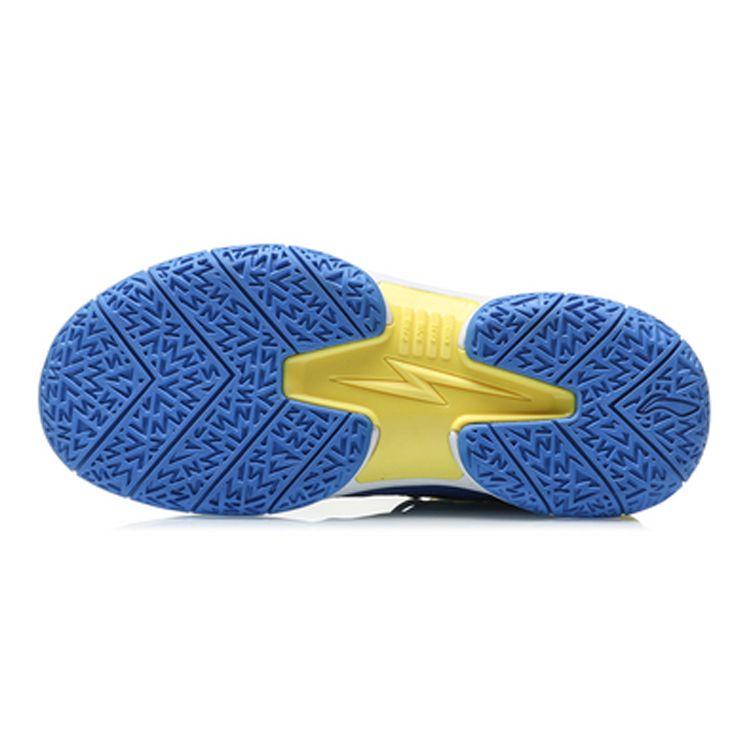 Li-Ning Seamless Breathable Shock Absorbing Non-Slip Wear-Resistant Rebound Mid-Top Basketball Shoes Kids Sneakers Black Blue YKCQ246-1