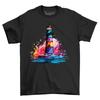 Ocean Light House Paint Drip Design T-shirt - Funny and Artsy! Unisex Printed De