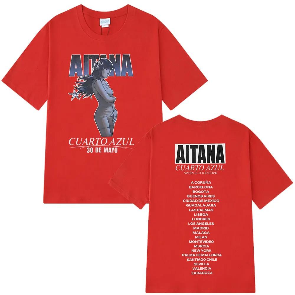 Aitanas Cuarto Azul Album TShirt Unisexs Fashion Short Sleeve Summer Cotton Harajuku Style Crew Neck Loose Tee Fan Gift
