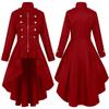 Retro Multi-color Swallowtail Trench Coat – Long Irregular Hem, Various Sizes