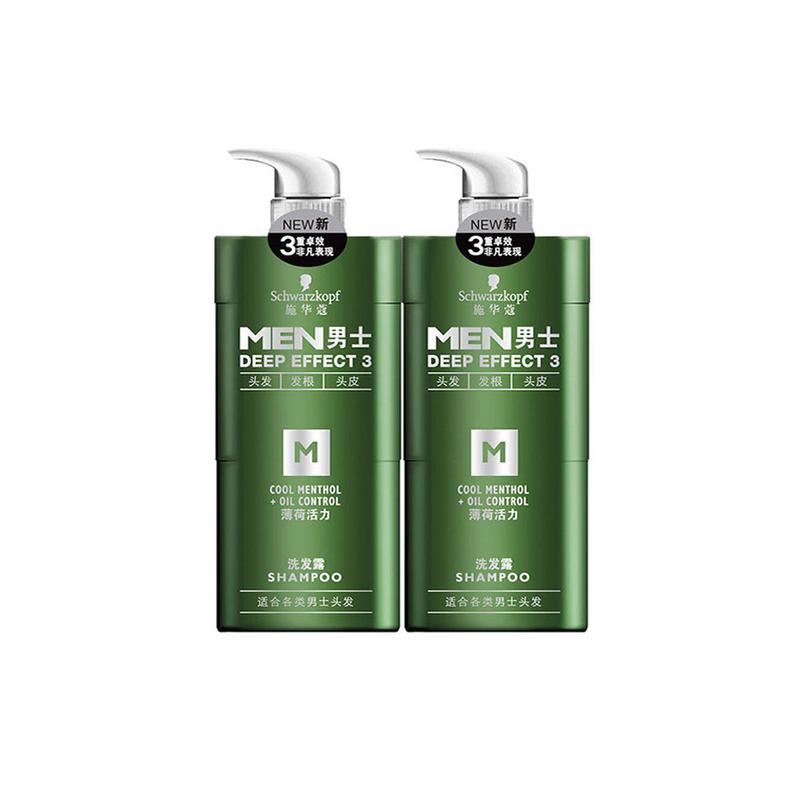 Шампунь Schwarzkopf Mint Vitality для мужчин, гладкость и глубокое очищение / 450 мл*2 коричневый