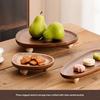 Exquisite Handcrafted Solid Wood Serving Tray, Featuring an Organic Irregular Shape and Elegant High Foot for Daily Dining