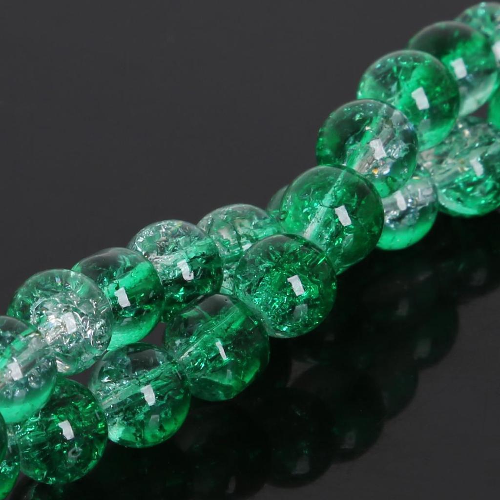 4/6/8/10mm High Quality Crackle Design Glass Beads Colorful Smooth Round Beads For Jewelry Making DIY Bracelet Necklace Earring