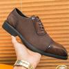 British Gentlemen Oxfords Men Pointed Patchwork Lace Up Dress Business Casual Shoes Male Party Wedding Dress Homecoming Footwear