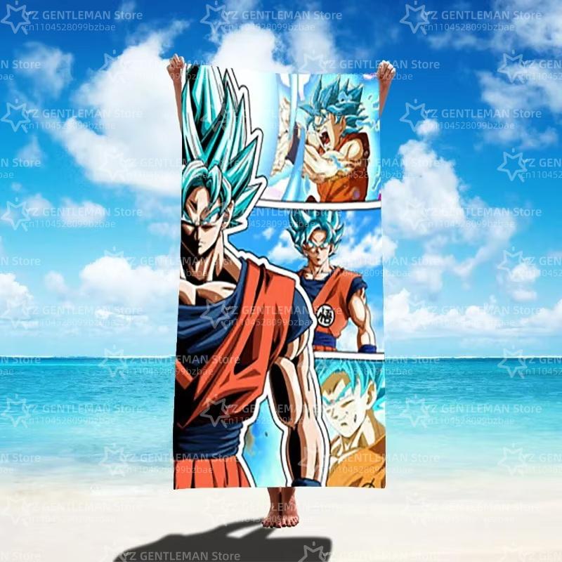 Dragon Ball Goku Beach Towel Anime Saiyan Summer Towels Bathroom Bath Towel Swim Towels Travel Beach Towel Quick Dry Kids Gift