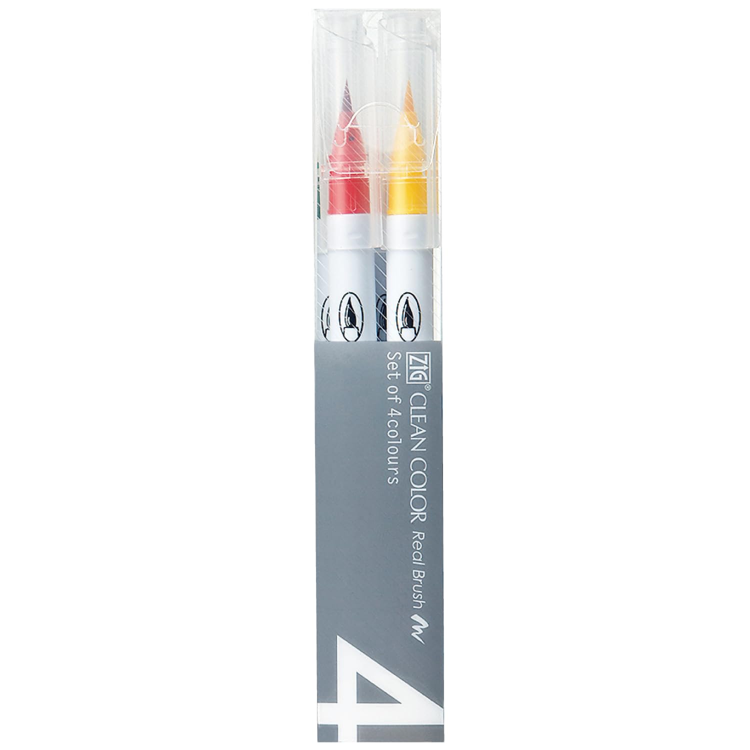 

Kuretake ZIG Clean Color Real Brush 4 Pure Pen, Colors, RB-6000AT/4VC