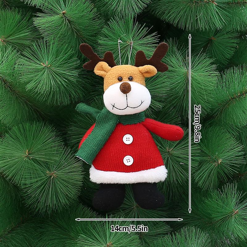 Navidad  Christmas Decoration Plaid Christmas Pendant Christmas Tree Pendant Bead Leg Pendant  Xmas Tree Decor Figurine Ornament