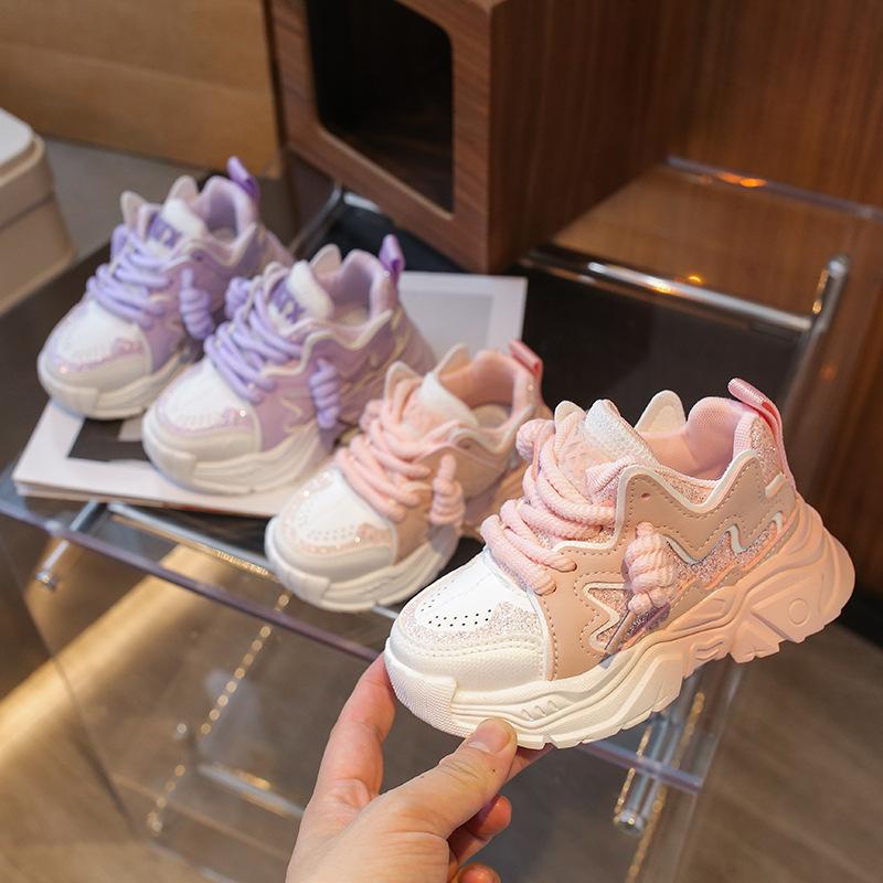 Spring and Summer Girls' Medium and Large Children's Shoes, Children's Shoes, Girls' Lightweight Breathable Sports Shoes