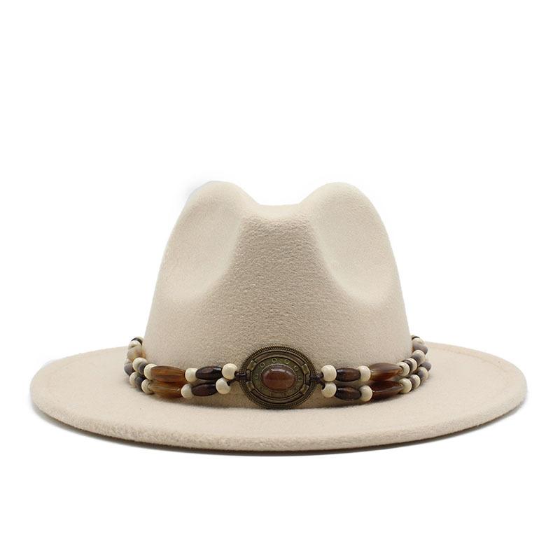 Big Eaves Wool Jazz Top Hat Women'S Casual Big Edge Felt Hat Men'S Jazz Hat 9.5Cm