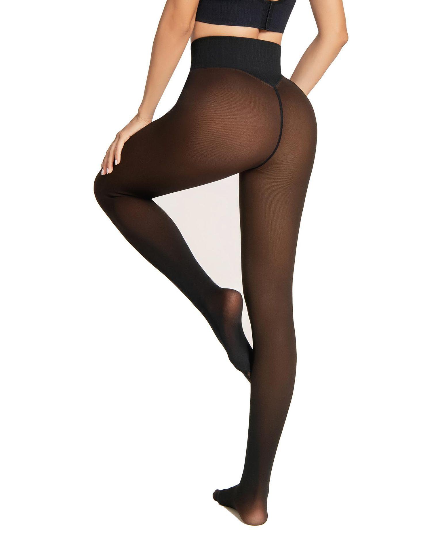 

Velvet Skin-Penetrating Leggings Front Rear Single-Thread Stitching Winter Thermal Pantyhose Sexy Cross-Border Style S