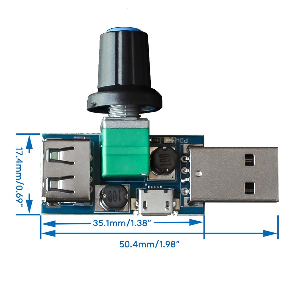 DC 4V-12V 5W XY-FS USB-Lüfter Stufenloser Regler USB-Lüfter Geschwindigkeitsregler Mehrstufiges Zusatzkühlwerkzeug