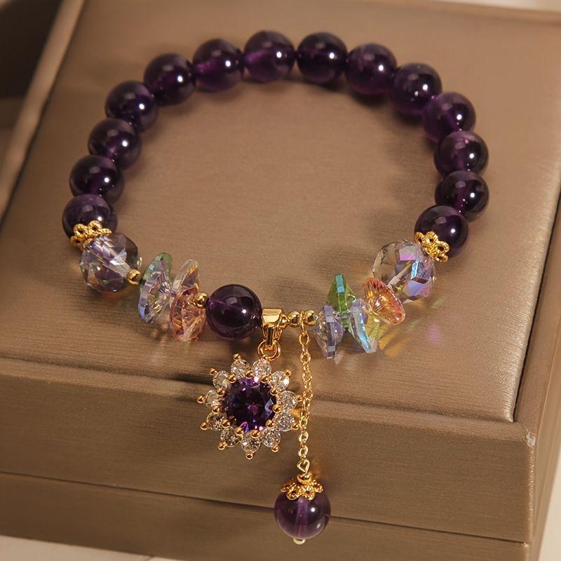 Amethyst Bracelet Crystal Fashion Temperament Versatile Forest Style Sweetness