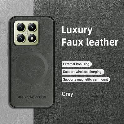Husă subțire din piele de lux pentru telefon Magsafe pentru Xiaomi 14T Pro 13T Poco F6 X6 X5 Pro Redmi Note 13 Pro 12 11 Husă mată antișoc magnetică