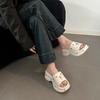 Fashion and versatile thick bottom one-word drag women's spring and summer new beach wear super soft and cool slippers