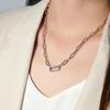APM Monaco Chain Chain Design Is Fashionable, Simple and Personalized. Necklace, Same Style for Men and Women, Couple Style, Silver AC5702OX