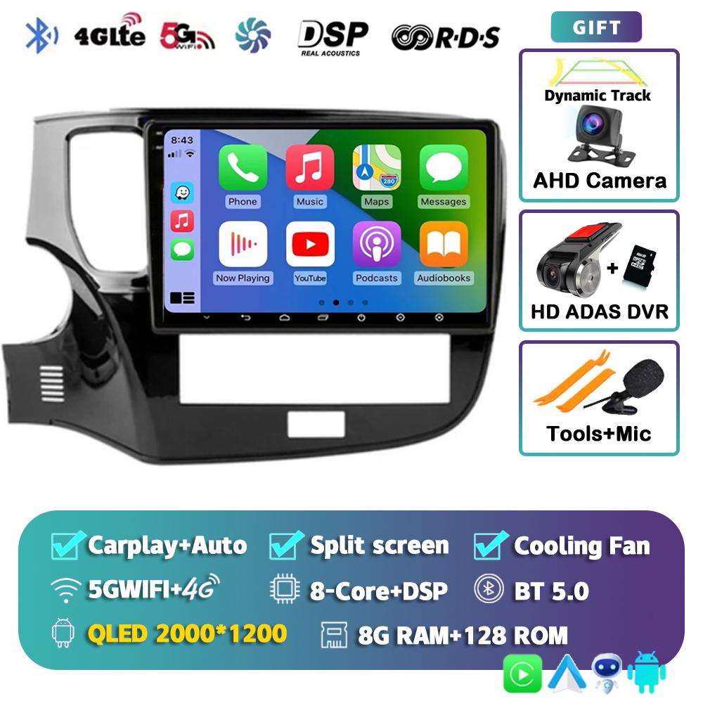 Android 14 Carplay Car Radio For Mitsubishi Outlander 3 GF0W 2018-2021 2din Multimidia Video Player Navigation Head Unit Stereo