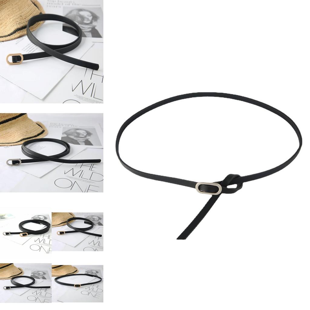 Minimalist Faux Leather Belt For Women And Men With Round Alloy Buckle For Casual Wear