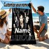 Custom Name Personalized Damon Salvatore Print Beach Towel, for Trip Camping Beach Party Home Decor, Birthday Gift for Family & Friends
