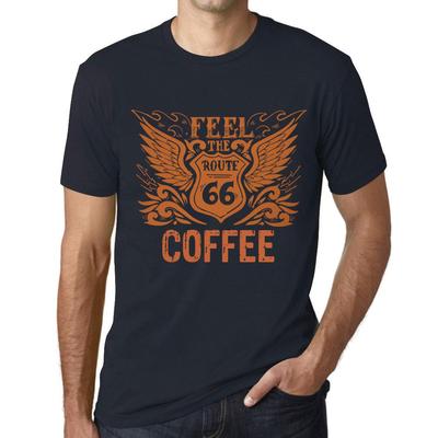 Vīriešu vintage T-krekls Grafiskais T krekls Feel The Coffee Navy