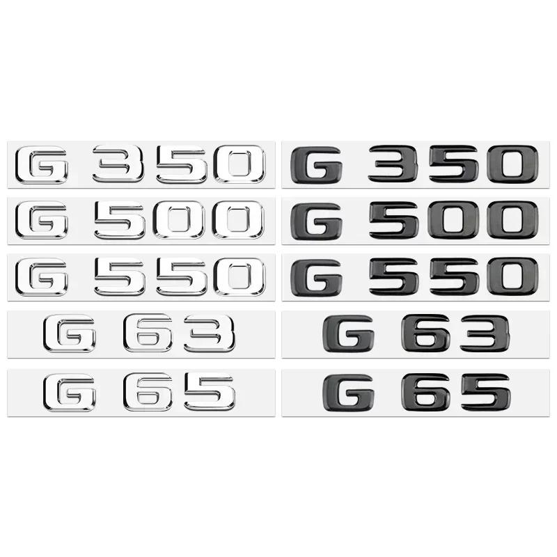 JCG1 3D ABS Logo  Emblem Letters Car Trunk Badge Sticker For Mercedes benz A B R G Class GLK GLA w204 W251 W463 W176 Accessories