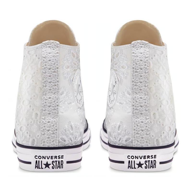 Converse Chuck Taylor All Star Boho Mix Round Toe Lace-up Non-Slip High-Top Espadrilles Women's White