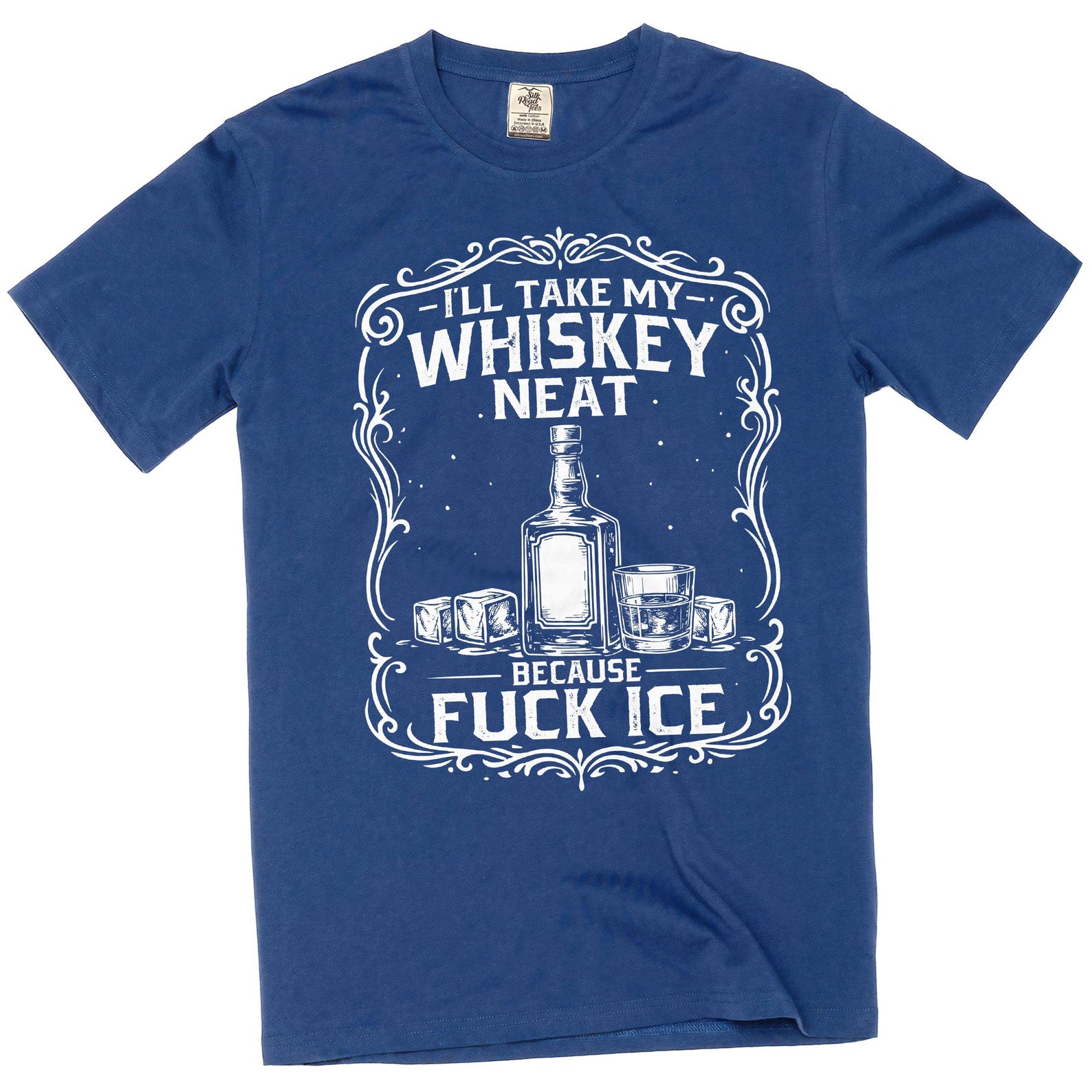 Whiskey Neat Graphic T-Shirt - Funny Anti ICE Tee S