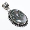 Indian Moss Agate Gemstone 925 Sterling Silver Jewelry Pendant 2.05" SU-10749