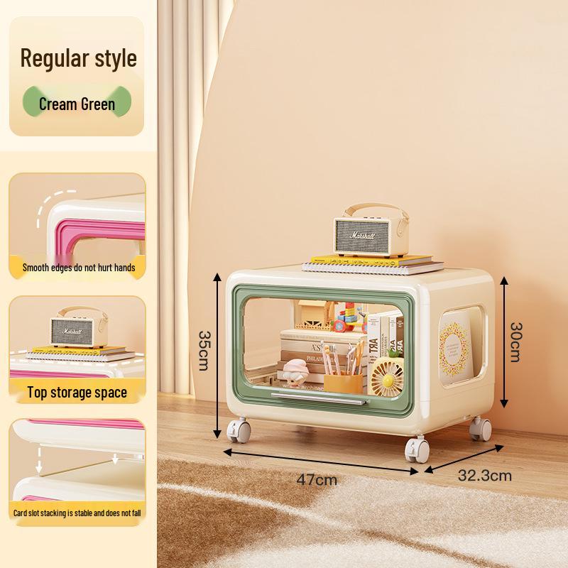 Movable Storage Cabinet for Living Room & Bedroom - Accommodates Toys, Snacks, Clothes