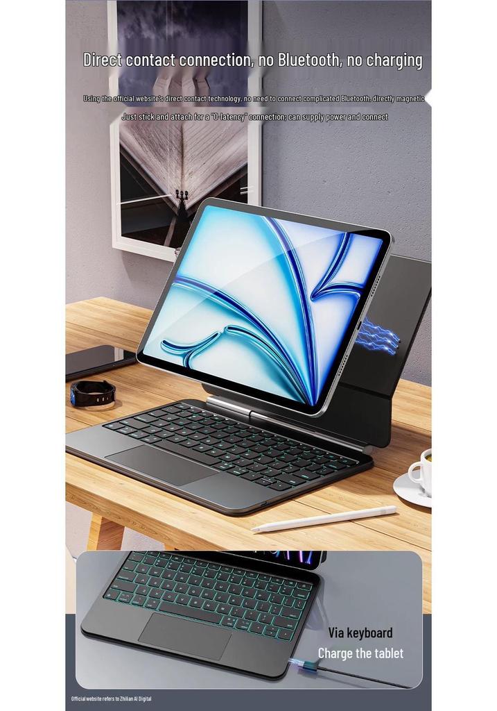 Compatible iPad Magic Keyboard A16 Aluminum Alloy Air 11 Magnetic Pro11 Tablet Case 10th Gen Protective Cover.