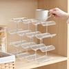 Yangyizhi Cup Storage Rack, Multi-Layer Stacking Organizer, with Wavy Slot Design, Space Saving Desktop Bar for Mugs Glasses Coffee Cups