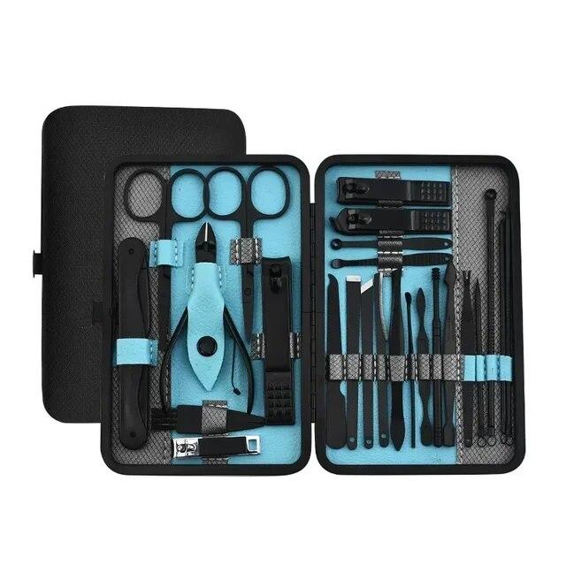 10/15/25-tlg. Vollfunktionsset, professionelles Pediküre-Set aus Edelstahl, Nagelknipser mit tragbarer Hülle, Geschenkidee, Maniküre-Set