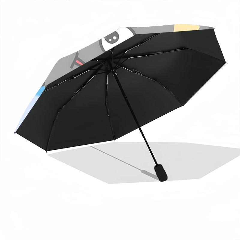 1pc Chibi Cat Heart-Shaped Automatic Opening/Closing Umbrella with Foldable Design, Ideal for Fans, Travelers, Daily Use, and Festive Gifts!F013
