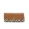 Daks Women Long Wallet Dd Logo Brown Check Pattern Dcwa2f421w2