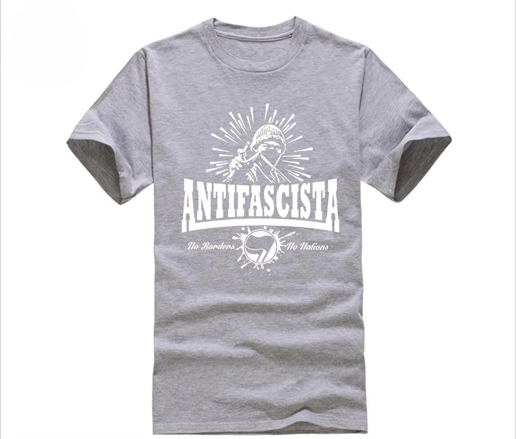 2025 new Mens Cool ShortSleeve TShirt Antifascista No borders no nations Creative comfortable soft and of high quality
