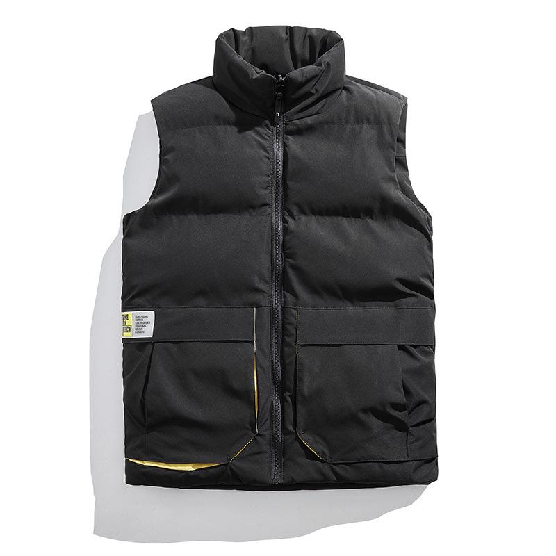 In-Stock Men's & Women's Double-Sided Thickened Down Cotton Vest with Stand-up Collar - Warm, Trendy, Casual for Autumn/Winter
