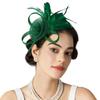 Fancy Hair Drop Fascinator Hat Hair Accessory with Feather Millinery Photography Headpiece Party Performance Headware