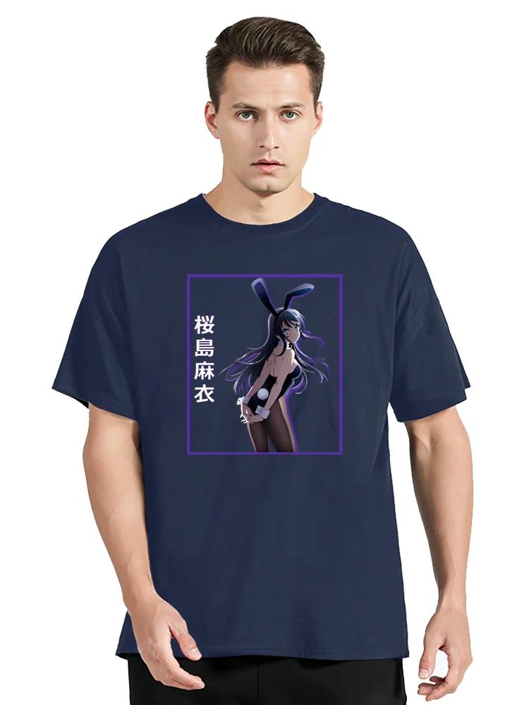 Men Rascal Does Not Dream of Bunny Girl Senpai Aobuta Anime T-Shirt Funny Tops Mai Sakurajima Cotton Tees Harajuku TShirt