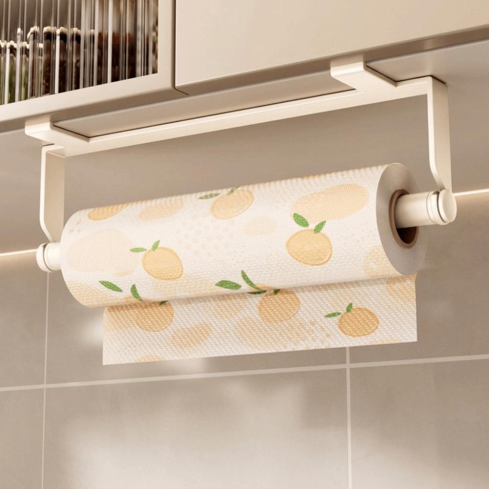 Wall Mounted Under Cabinet Paper Towel Holder No Drill Cling Film Storage Rack  Apartment