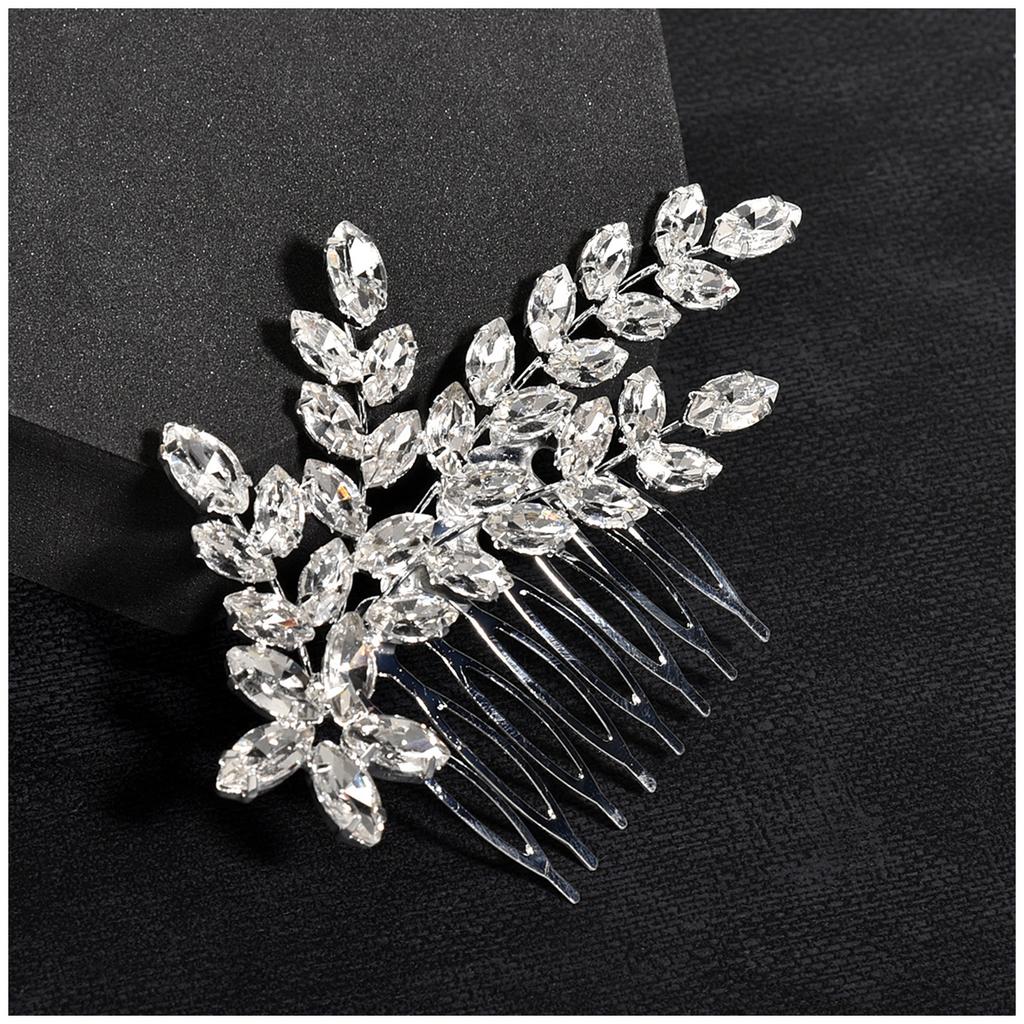 Glittering Hair Combs Clips Hair Fork Luxurious Messy Bun Maker with Glass Diamond for Banquet Wedding Gown Hair Clips