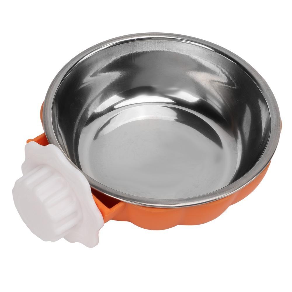 Metal Pet Hanging Bowl Orange Tone Hanging Mount Cage Feeding Bowl Anti Spill Pumpkin Shape Pet Cage Bowl Cage Hanging Use оранжевый